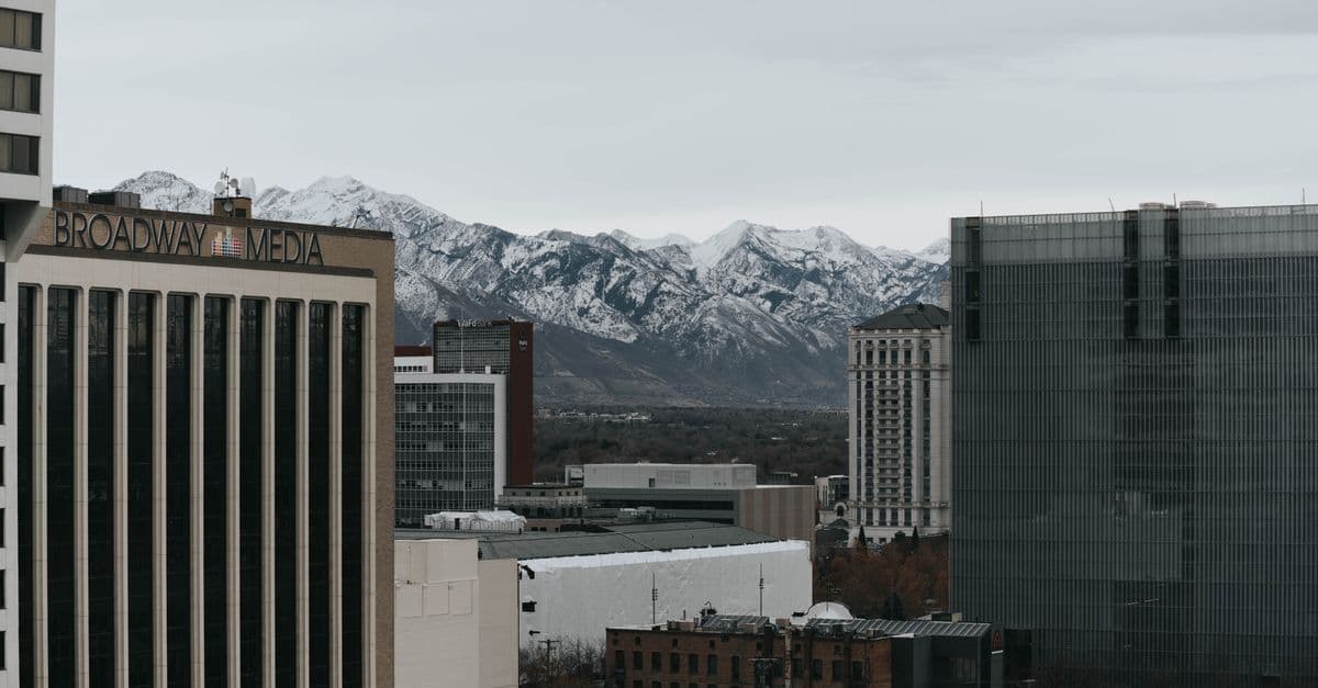 Salt Lake City skyline beneath the snow-covered Wasatch Mountains
